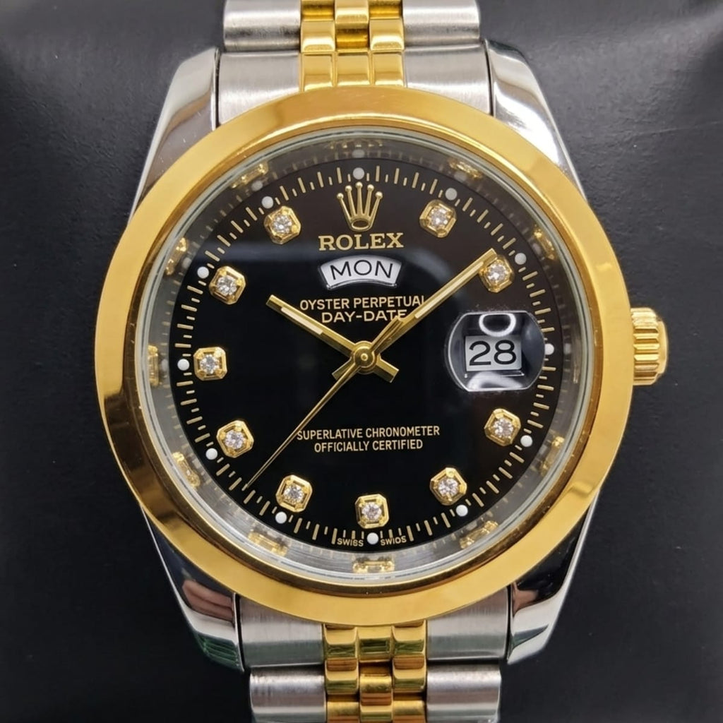 RLX Day-Date Two Tone Black Dial Luxury Watch