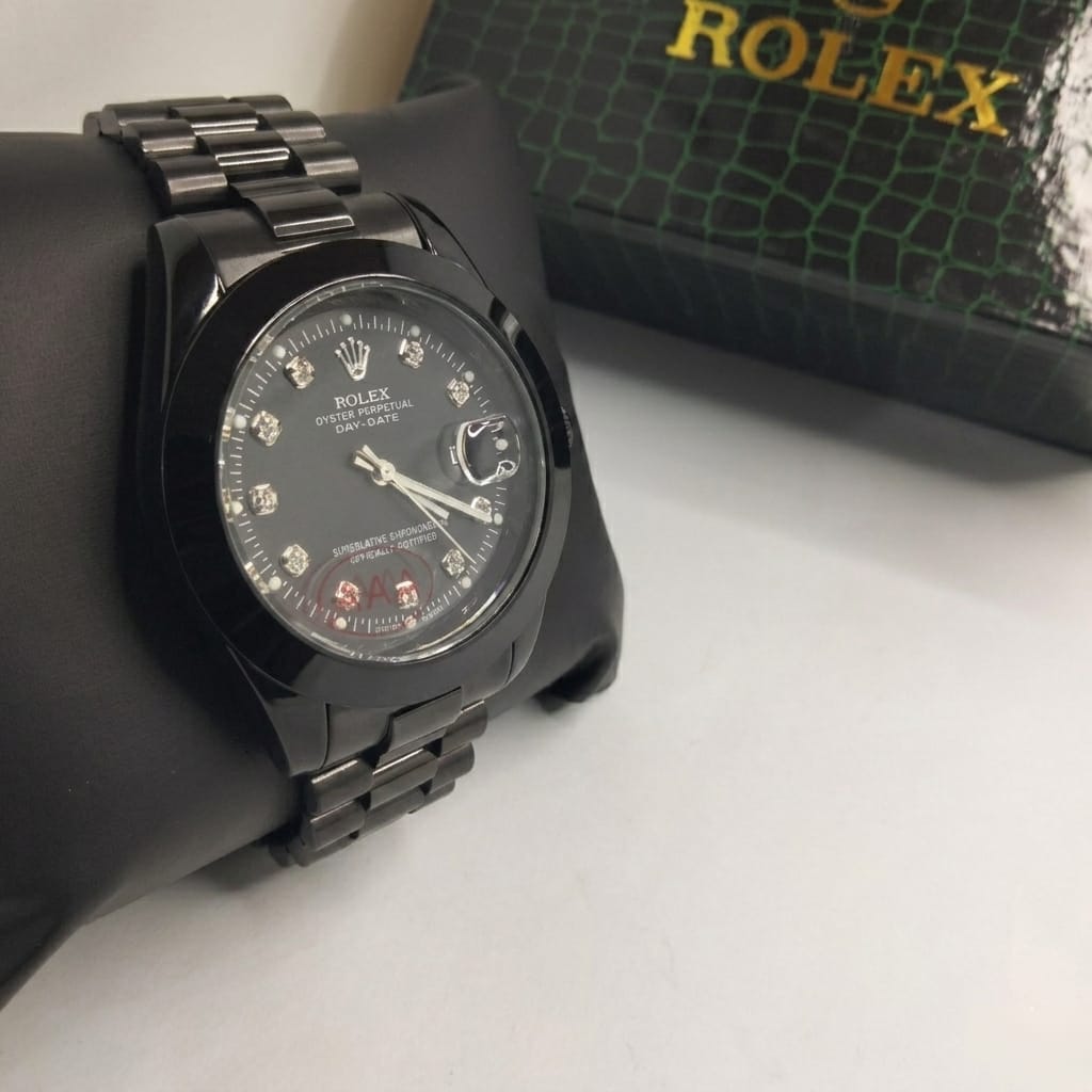 RLX DateJust Full Black Edition Stainless Steel – Diamond Markers